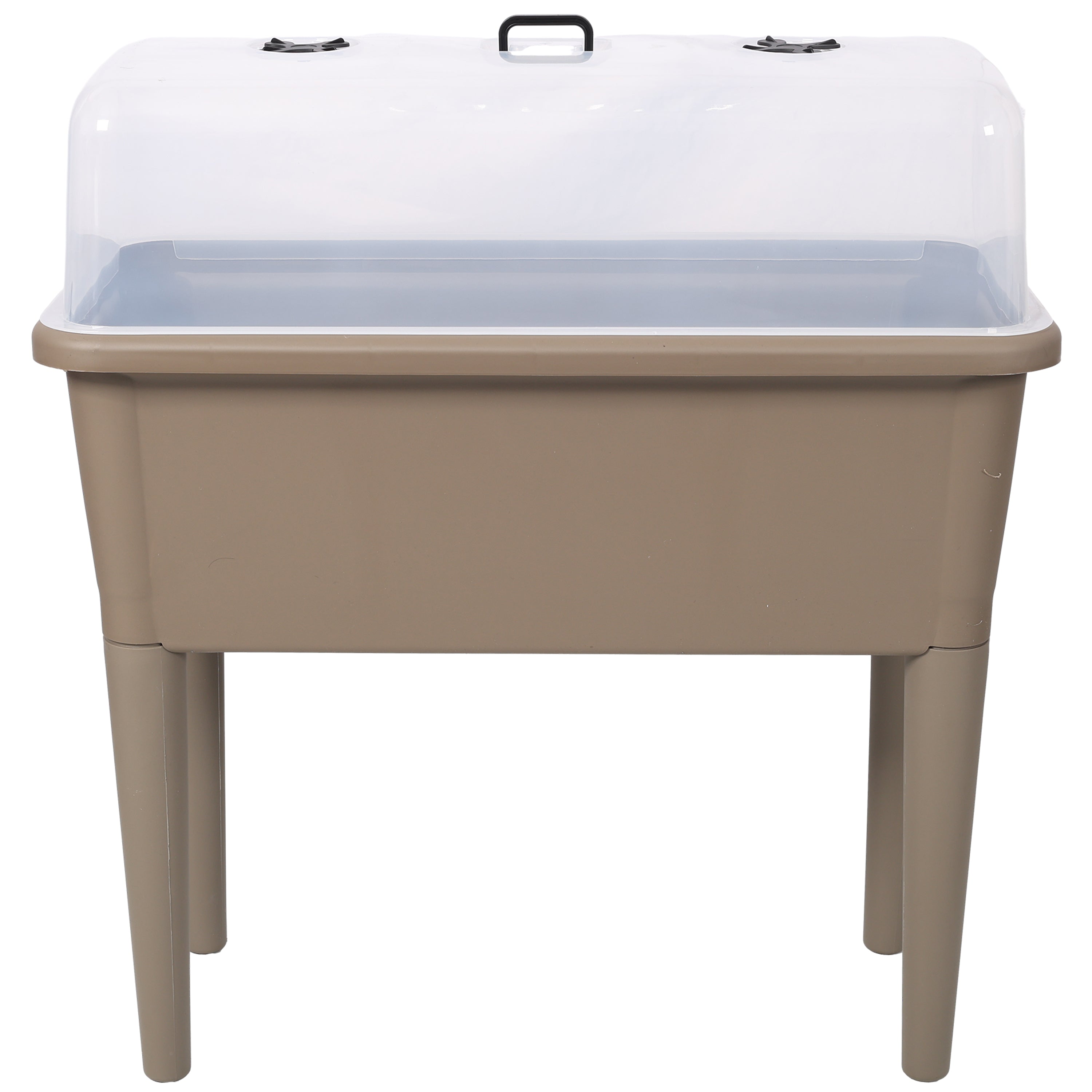 2-Piece Raised Garden Bed with Ventilated Greenhouse Lid