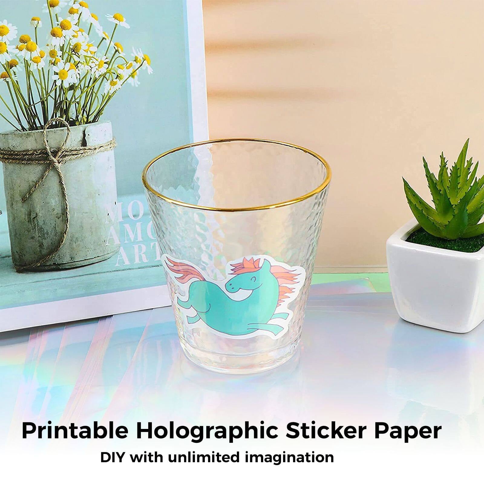 36 Sheets Holographic Sticker Paper, Holographic Vinyl Laminate Film,