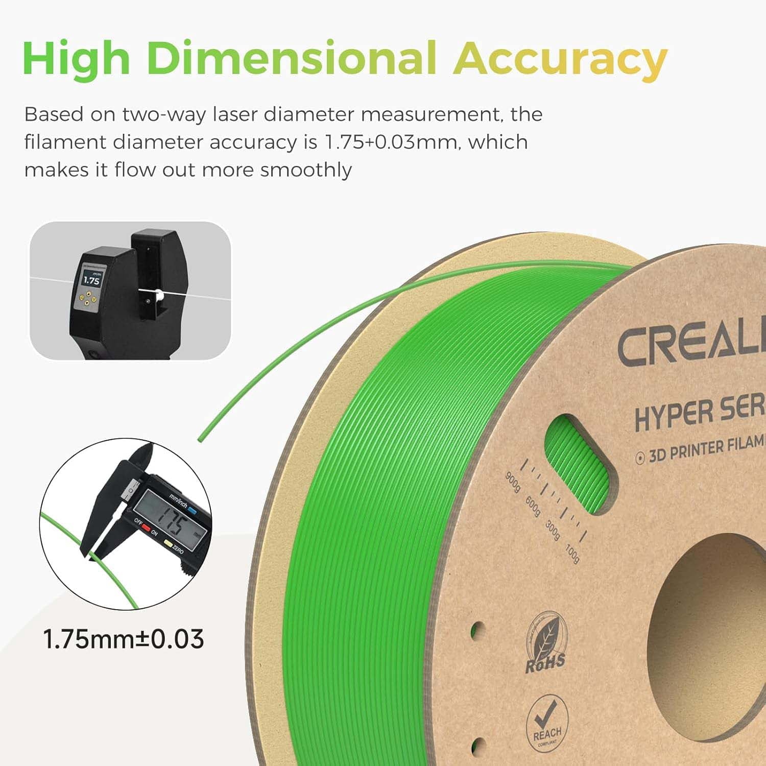 Creality Hyper PLA 3D Printer Filament 600mm/s High-Speed +/-0.03mm Ac