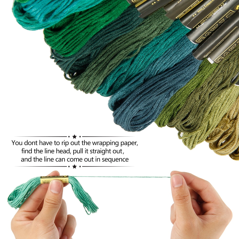 EUWBSSR 2 Sets 100 Colors Cotton Embroidery Floss Cross Stitch Thread