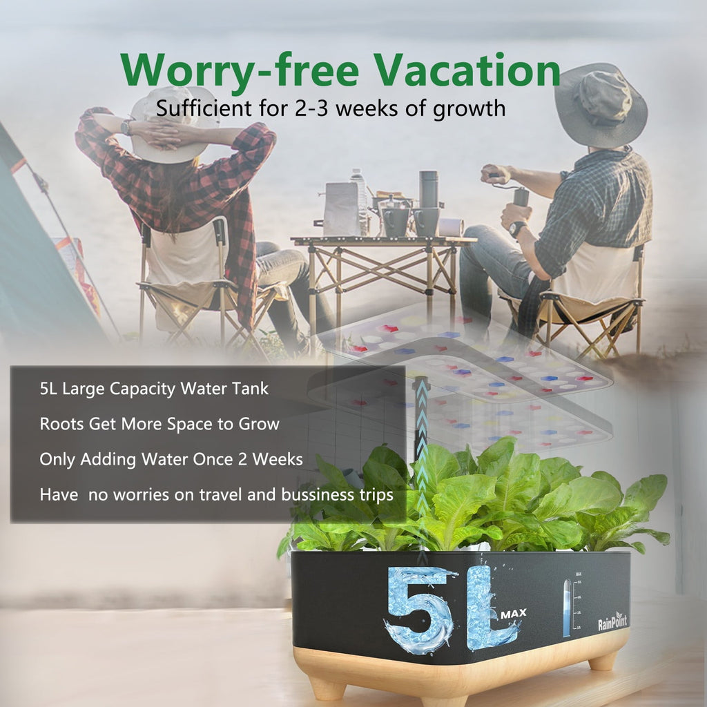 RainPoint 5L Smart Hydroponics System, Indoor Growing Kit 13 Pods