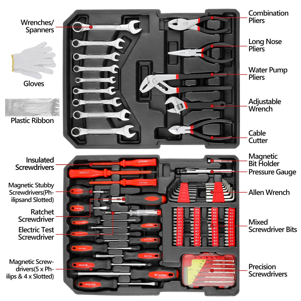 TLGREEN 799pcs Mechanic Tool Set with Trolley Case, Complete Household