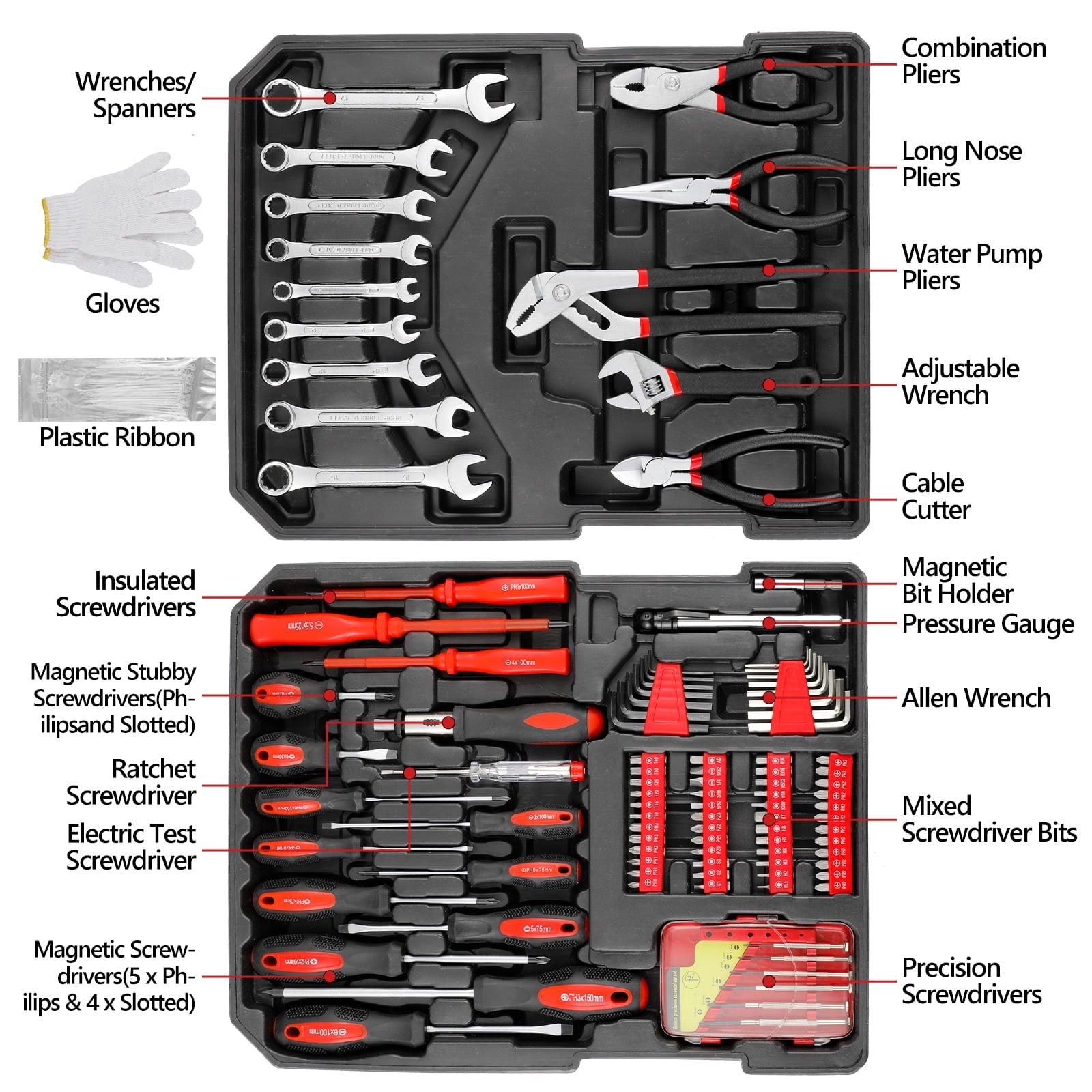 TLGREEN 799pcs Mechanic Tool Set with Trolley Case, Complete Household