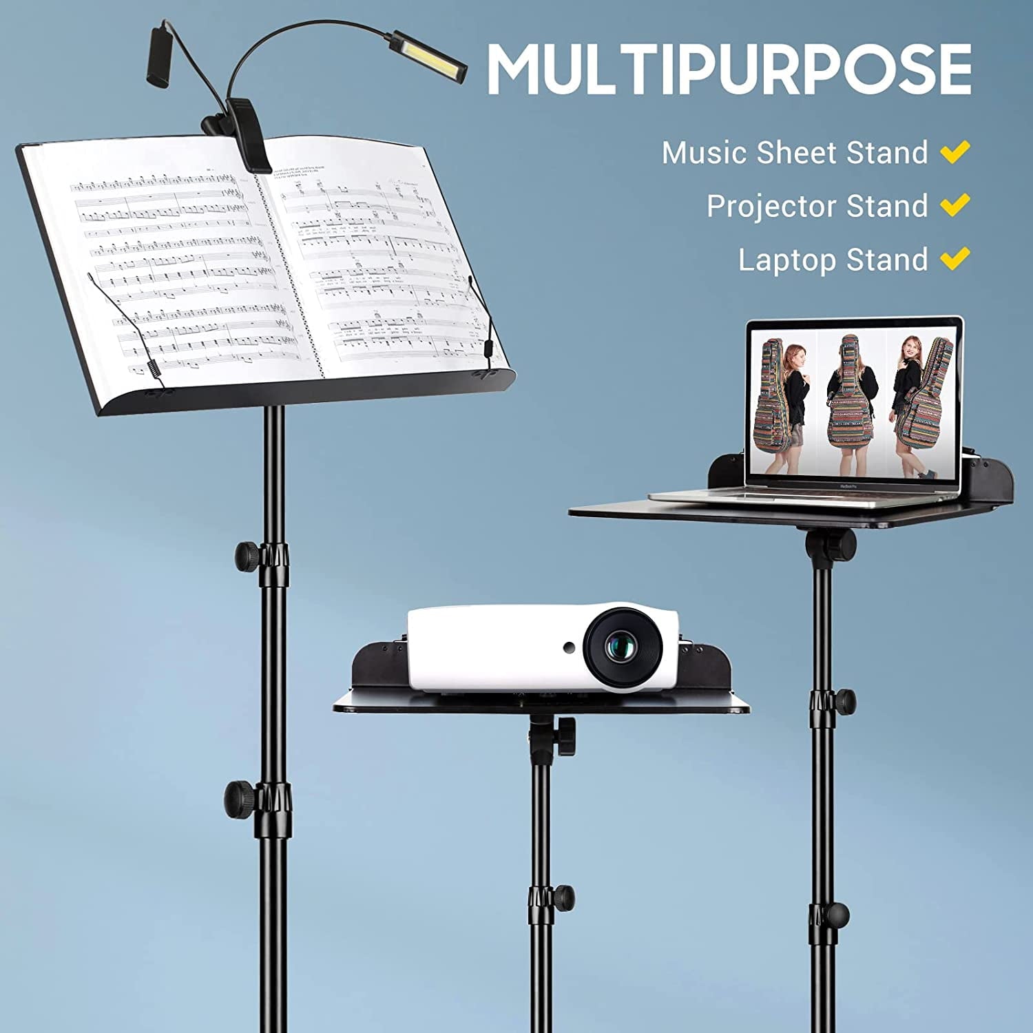 CAHAYA 6 IN 1 Sheet Music Stand with Stand Light Desktop Book Stand wi