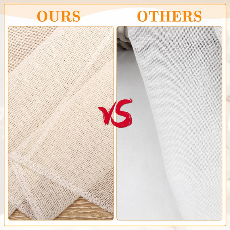 Reusable Cheesecloth 12 Pack, Unbleached Cotton Muslin, 20x20 Inch, Gr