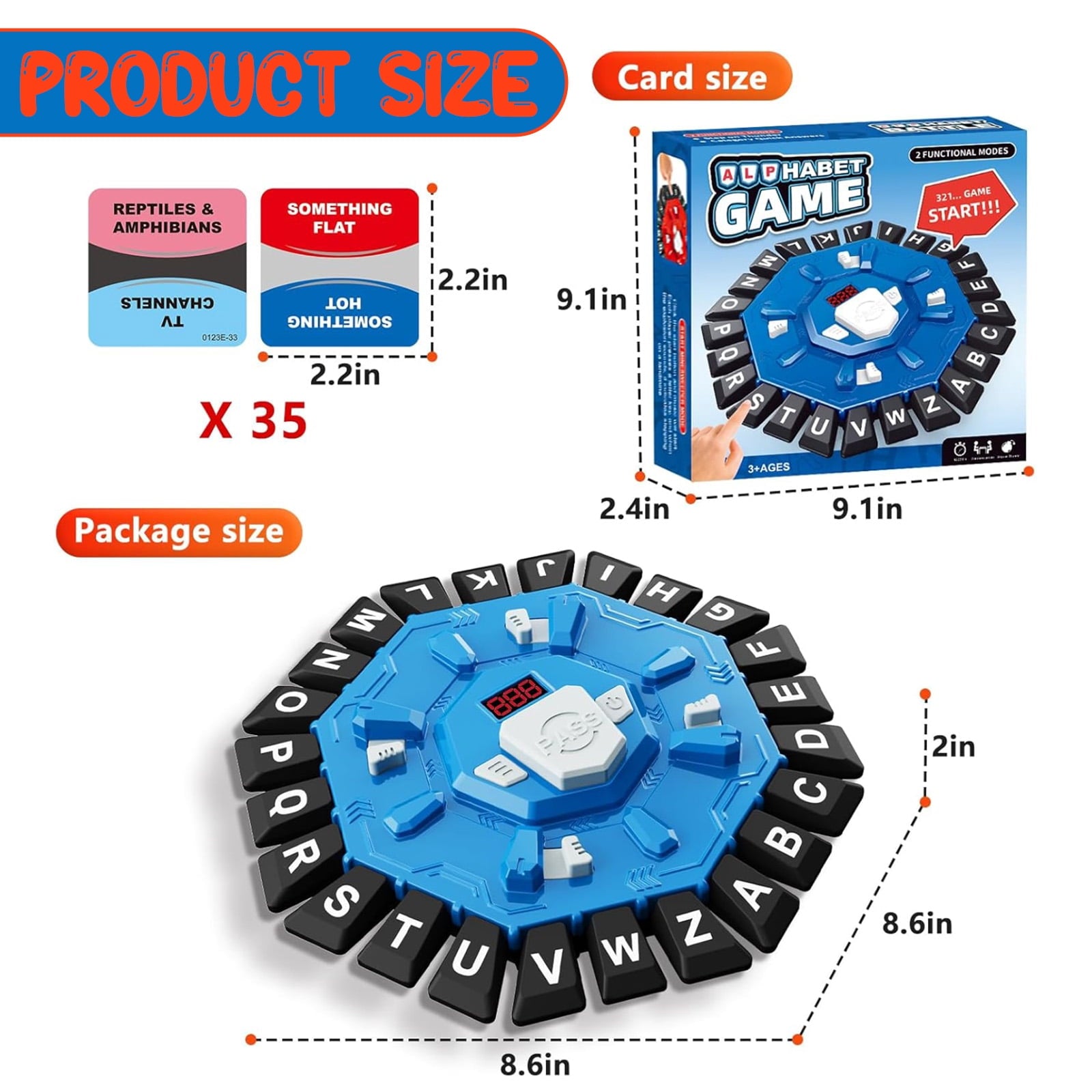 Word Game Family Board Game with Digital Display Timer and 2 Categorie