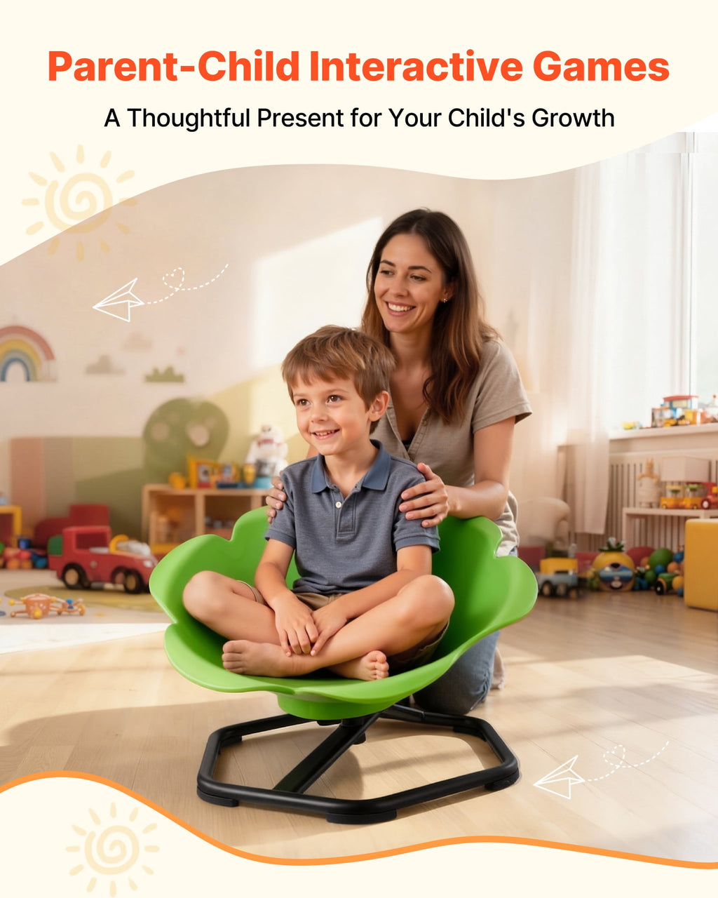 Kids Swivel Chair - green, 220lbs Capacity