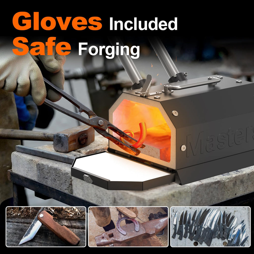 MMasters Double Burner Propane Forge for Knife Making, Blacksmithing,