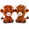 2 Pack Highland Cow Crochet Kit for Beginners, Cow Amigurumi Starter S