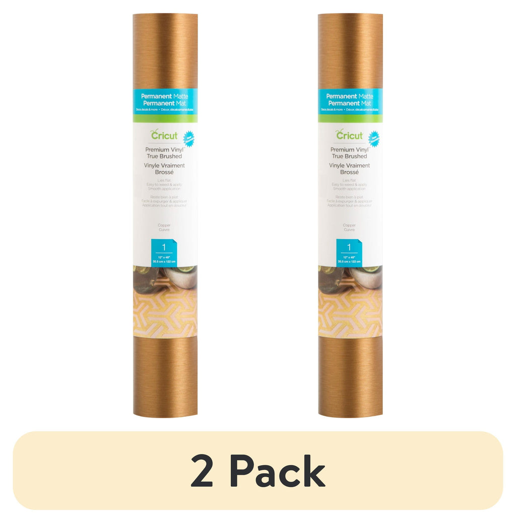 (2 pack) Cricut Premium Vinyl True Brushed Permanent, 12" x 48"