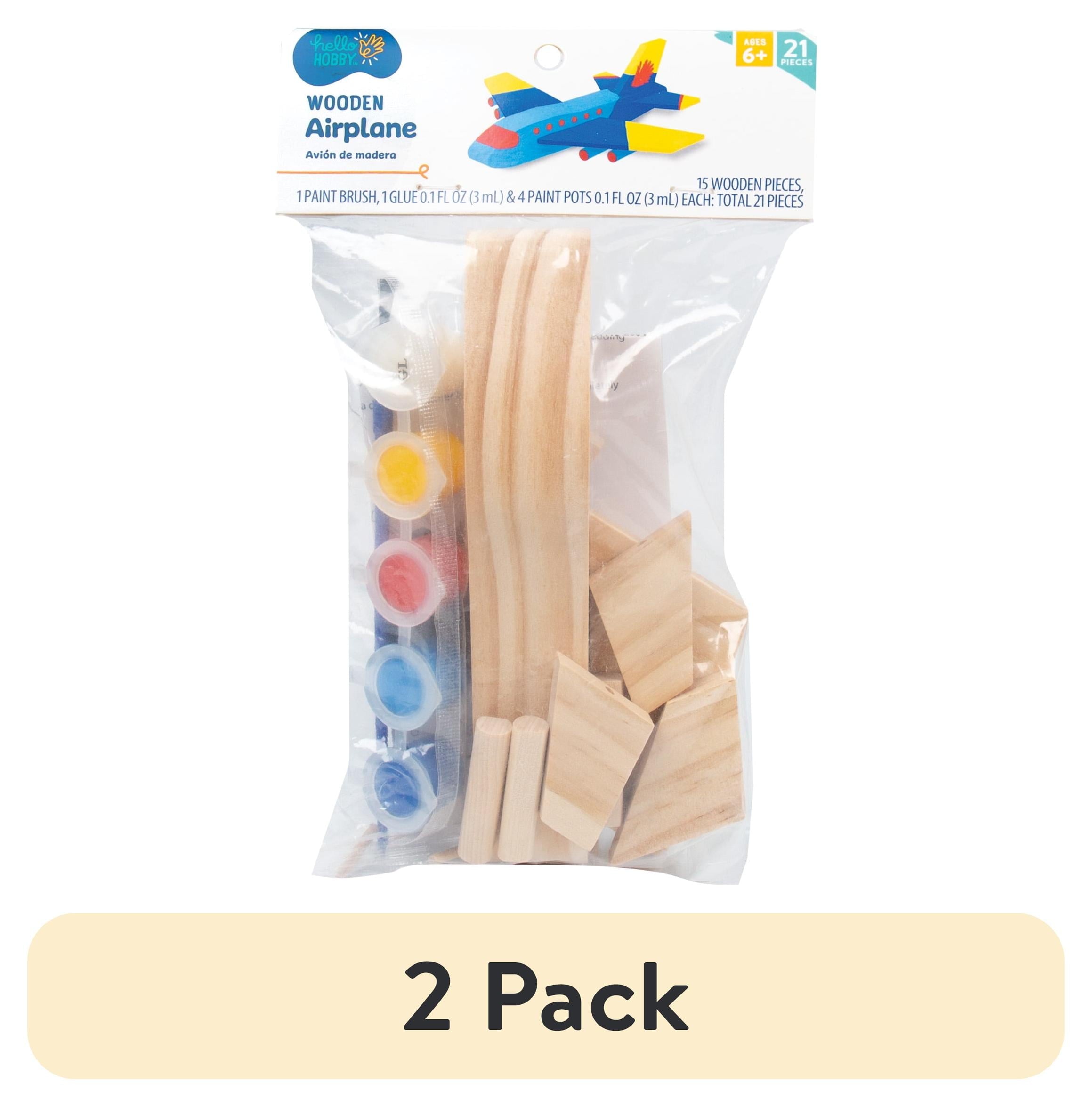 Hello Hobby Build Your Own Wooden Airplane, 21 Pieces, Art & Craft Kit