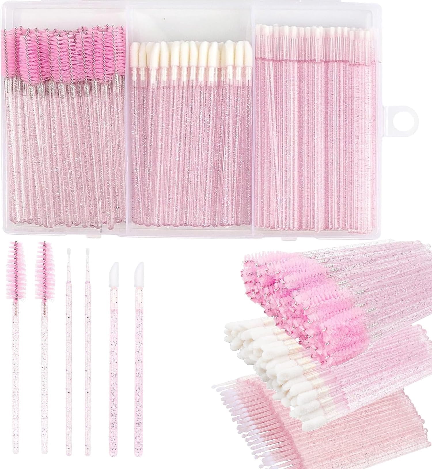 200 count Disposable Mascara Wands Lip Applicator Makeup Brush Sets, 5