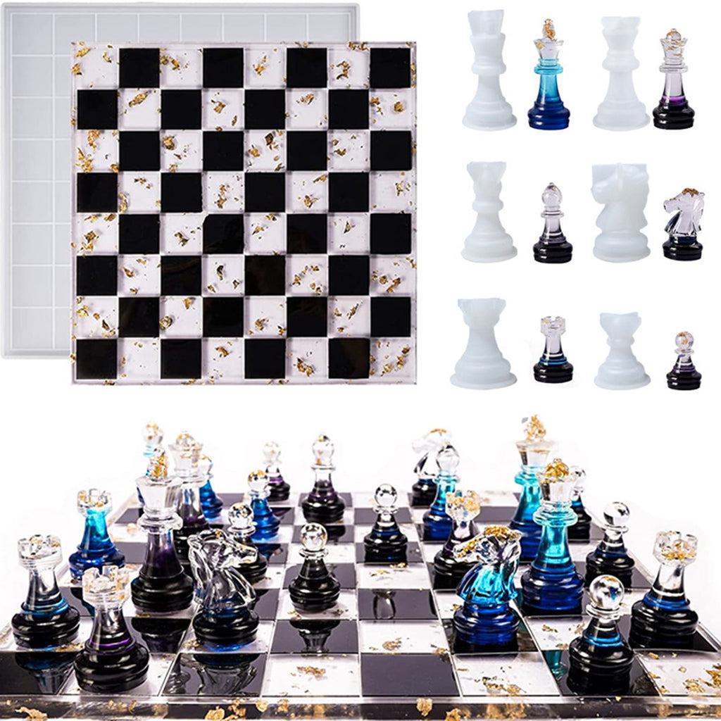 3D International Chess Piece Silicone Molds Epoxy Resin Casting Molds