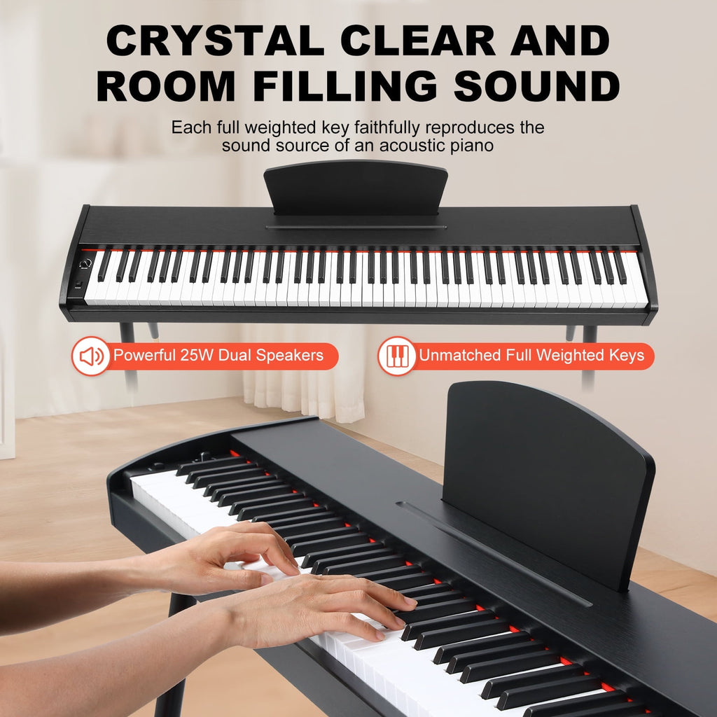 Fenbeli 88 Key Digital Piano Keyboard Full-Size Semi-Weighted Electric