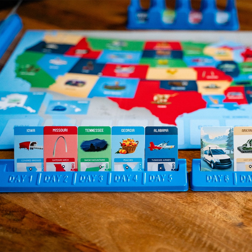 10 Days in The USA, Family Road Trip Board Game for All Ages, Designed