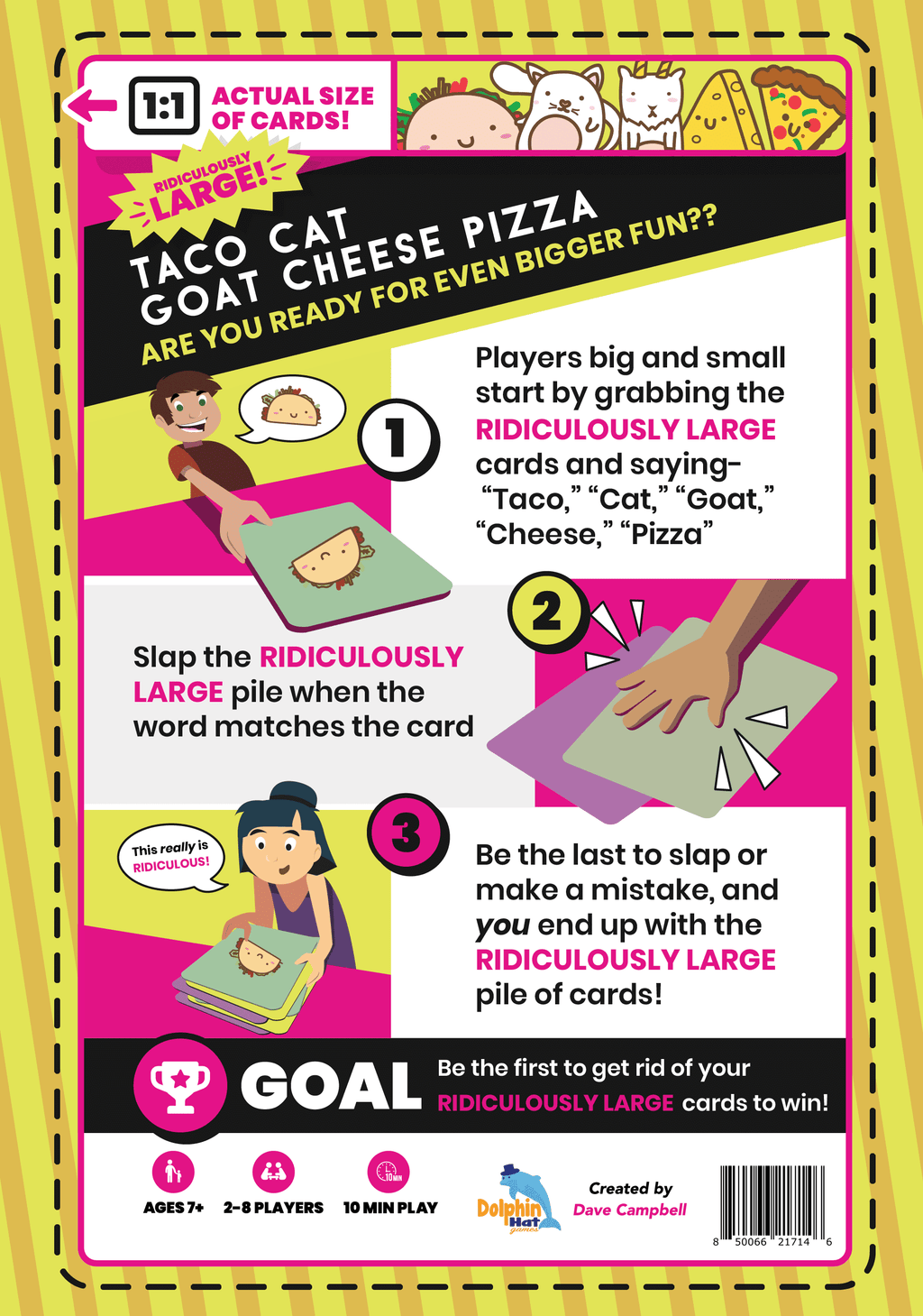 Dolphin Hat Games Taco Cat Goat Cheese Pizza Ridiculously Large Family