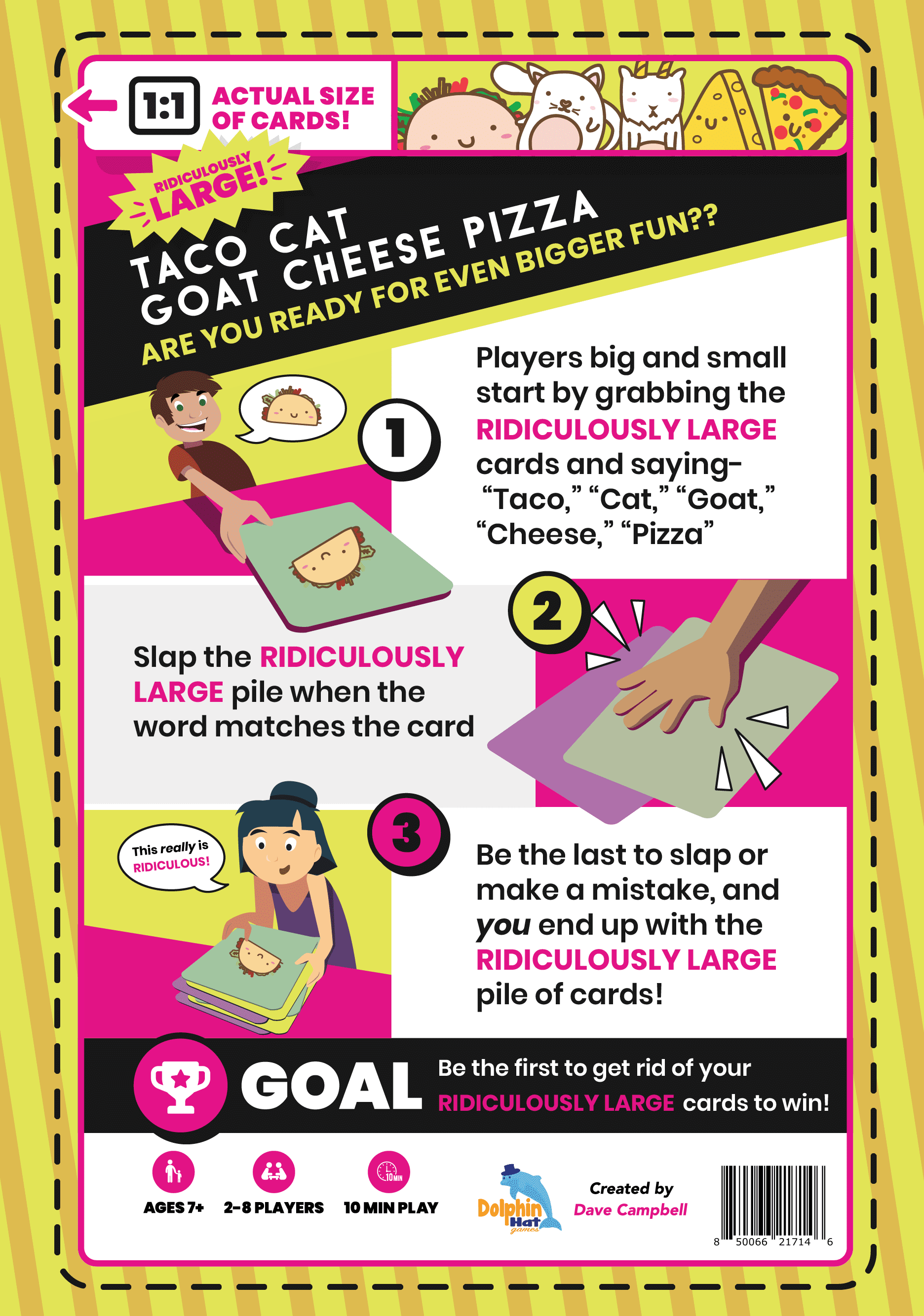 Dolphin Hat Games Taco Cat Goat Cheese Pizza Ridiculously Large Family