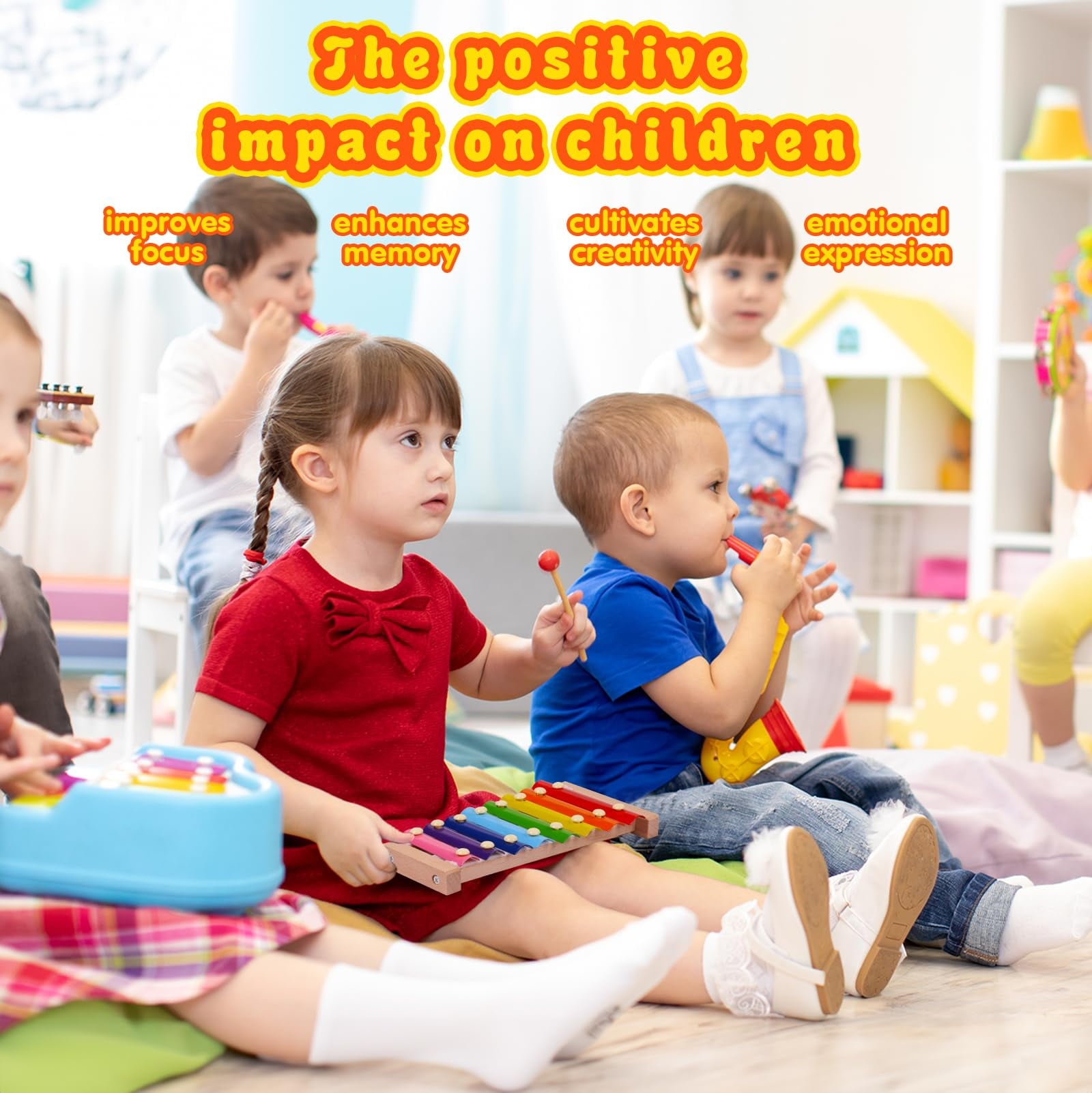 Xylophone for Toddlers 1-3 Kids Musical Instruments for Toddlers 1-3 B