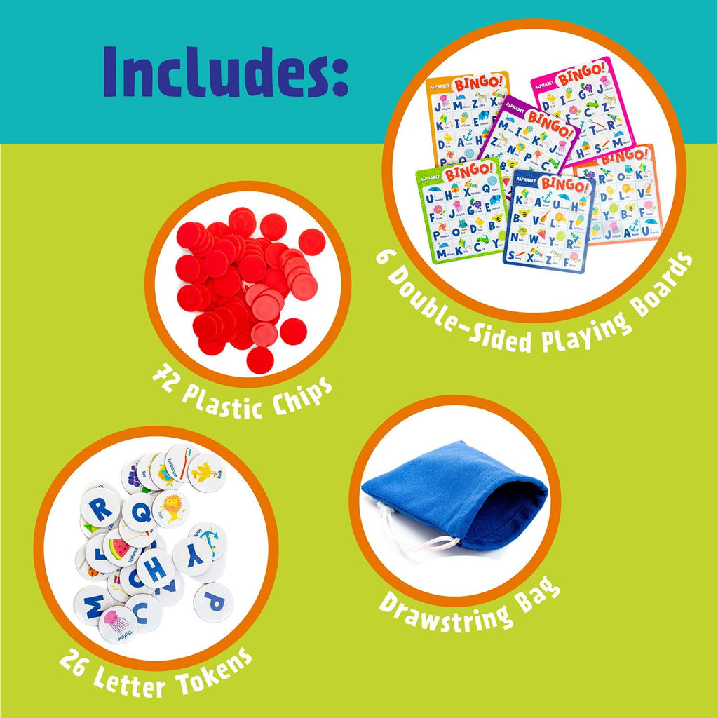 Peaceable Kingdom Alphabet Bingo! Letter Learning Educational Board Ga