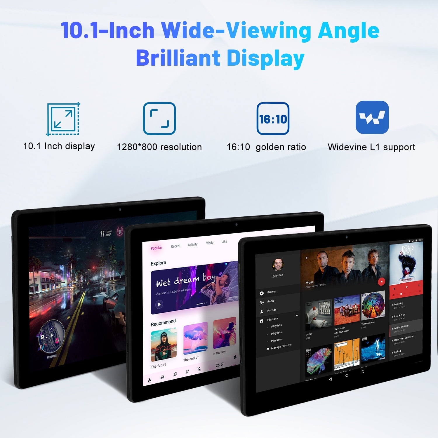 10.1 Inch Android 15 Tablet, Octa-Core Touch Screen Tablet, 10GB RAM+6