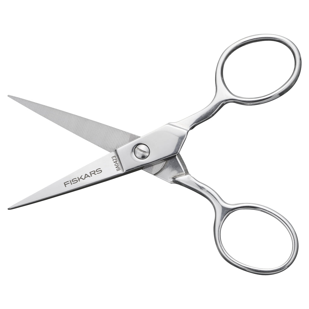 Fiskars 4 Inch Forged Steel Embroidery Scissors, Silver