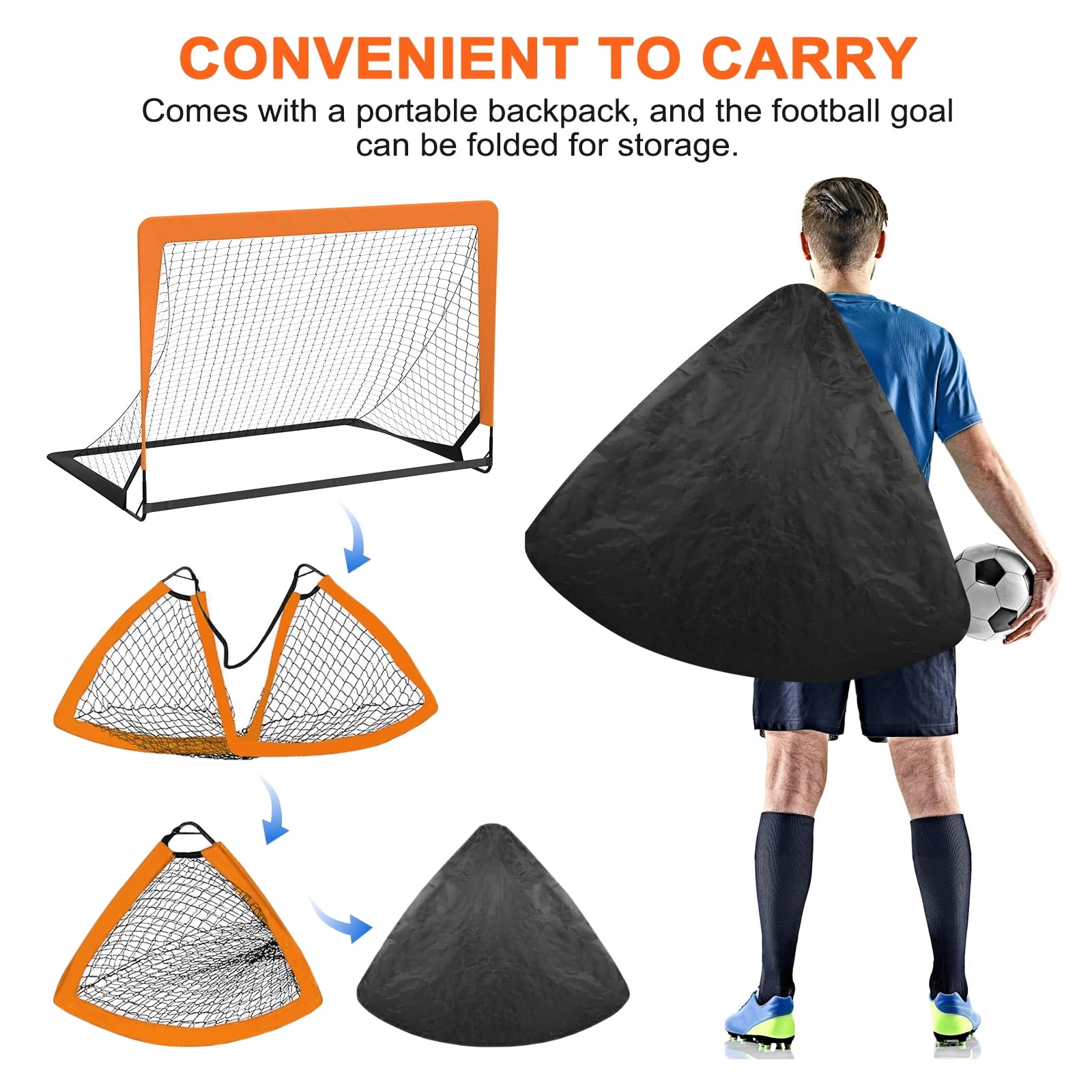 4 x 3FT Kid Soccer Goals for Backyard, Portable Pop Up Soccer Goal Tra