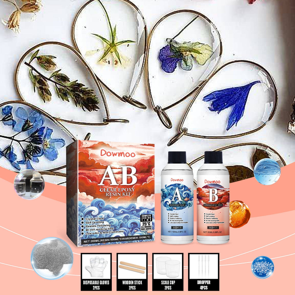 Crystal Clear Epoxy Resin Kit, Art Resin and Hardener Kit - No Bubble