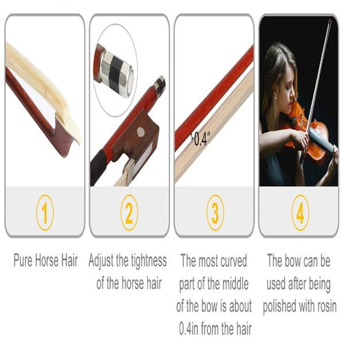 Alvantor 1/4 Size Acoustic Violin Set for Kids Ages 5-7 - Natural Wood