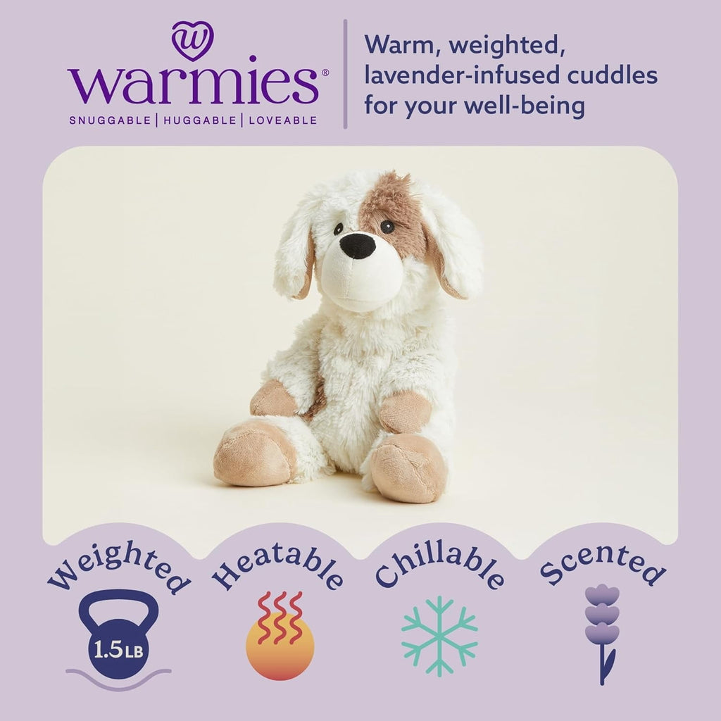 warmies 13” Puppy Stuffed Animal, Microwavable Heated Plushies and W