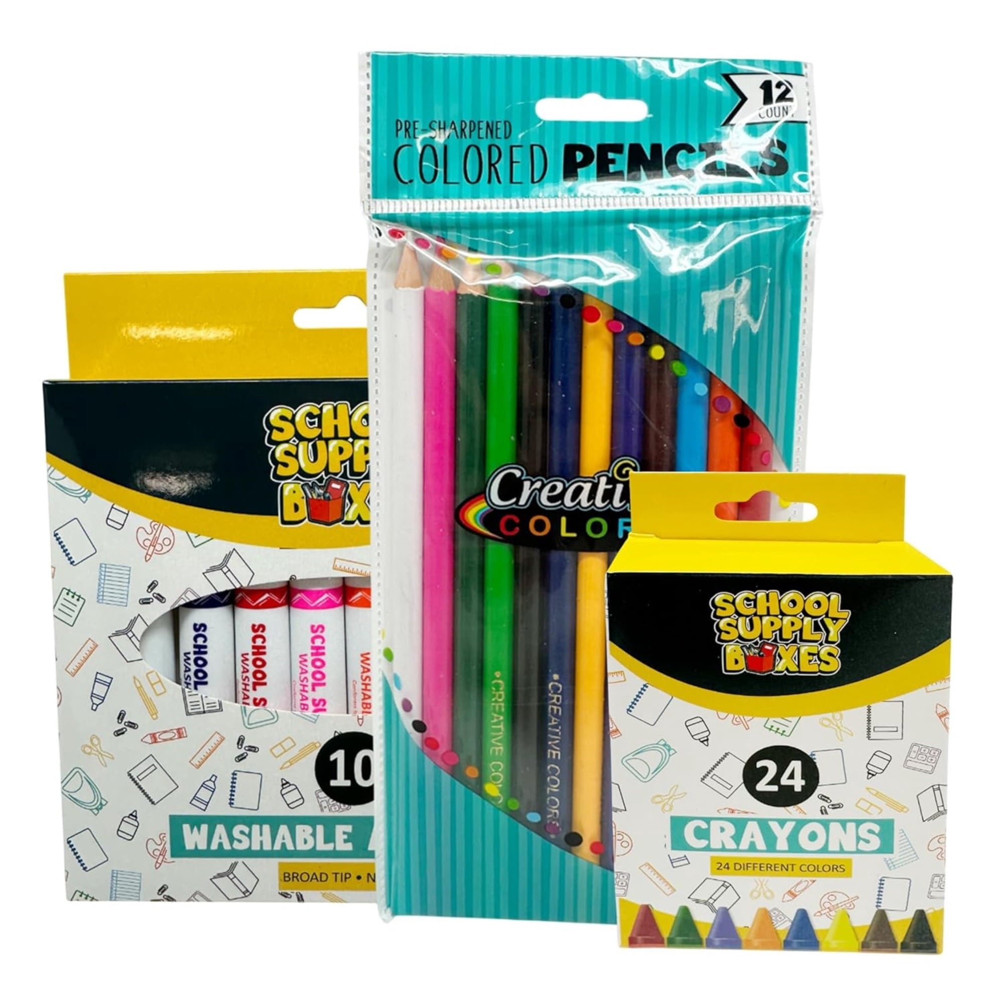 School Supply Boxes | Elementary School Bundle (78 Piece) | House Bran