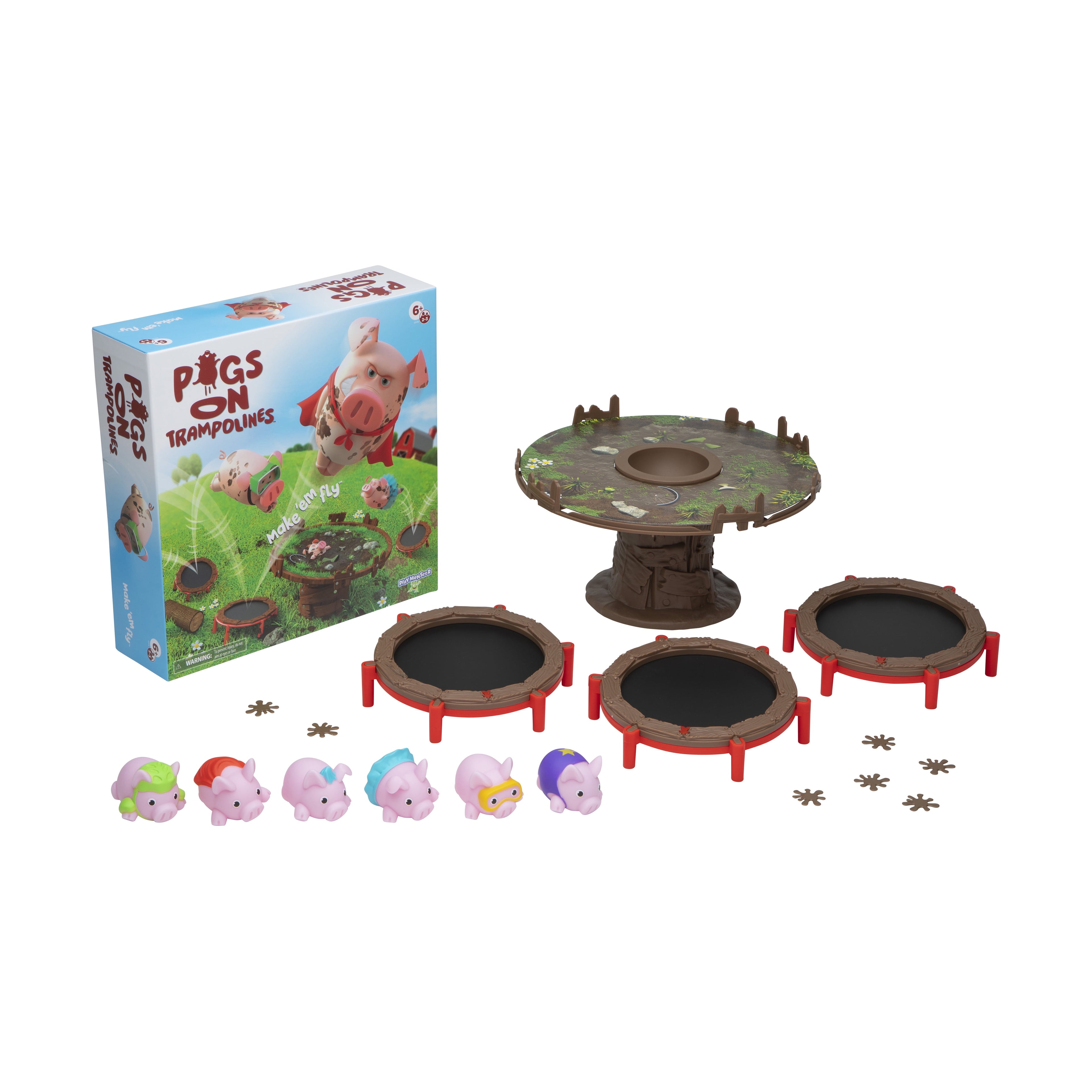 PlayMonster Pigs on Trampolines, Family Board Game, 2 to 3 Players, Ch