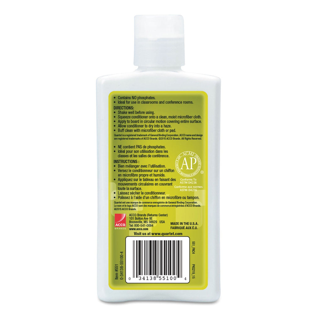 Quartet Whiteboard Conditioner/Cleaner for Dry Erase Boards, 8 oz Bottle