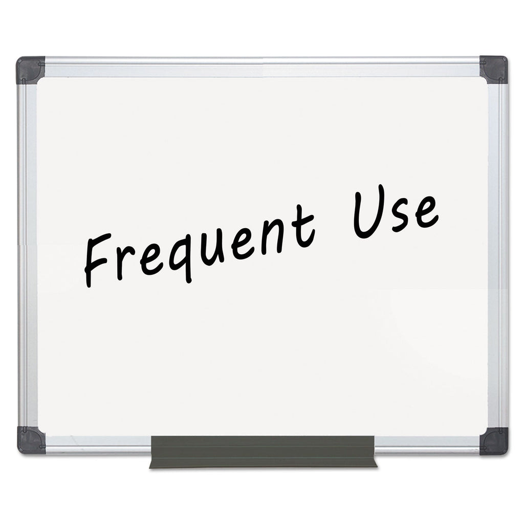 MasterVision Value Lacquered Steel Magnetic Dry Erase Board, 24 x 36, White, Aluminum Frame
