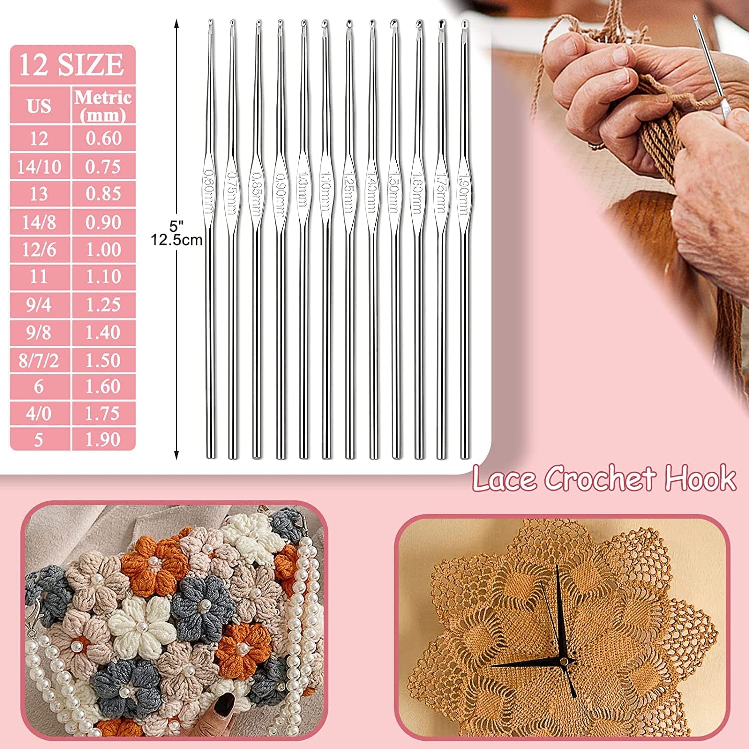 Wiher Upgraded Hanging Crochet Kit Beginners, 63PCS Crochet Hook Set w