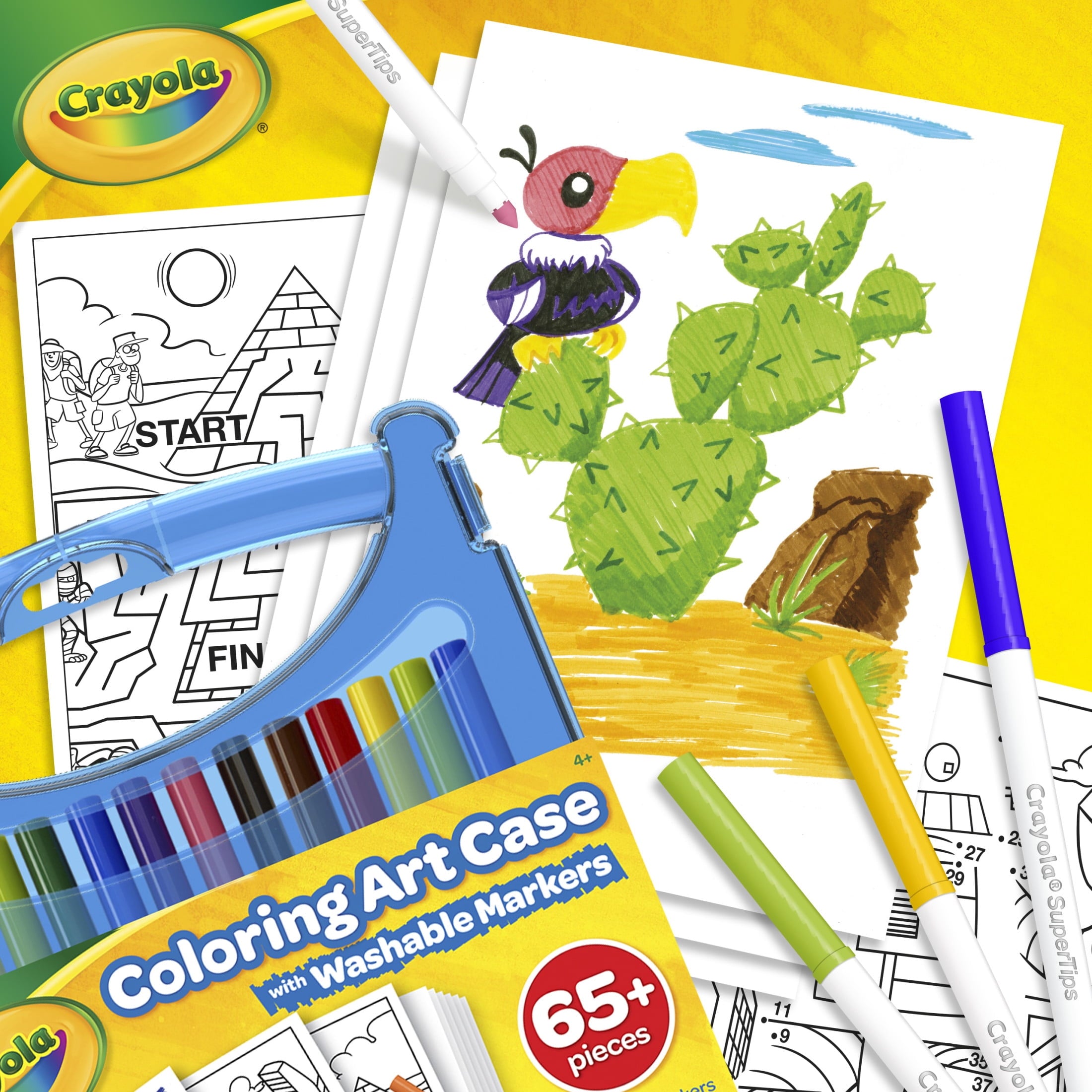 Crayola Create & Color Super Tips Marker Kit, 25 Ct with Storage, Back