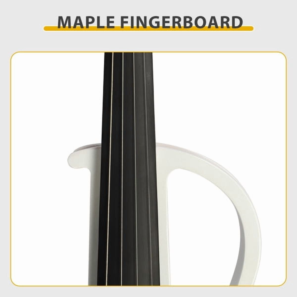 Full Size 4/4 Bunnel Edge Electric Silent Violin Set - White Finish wi