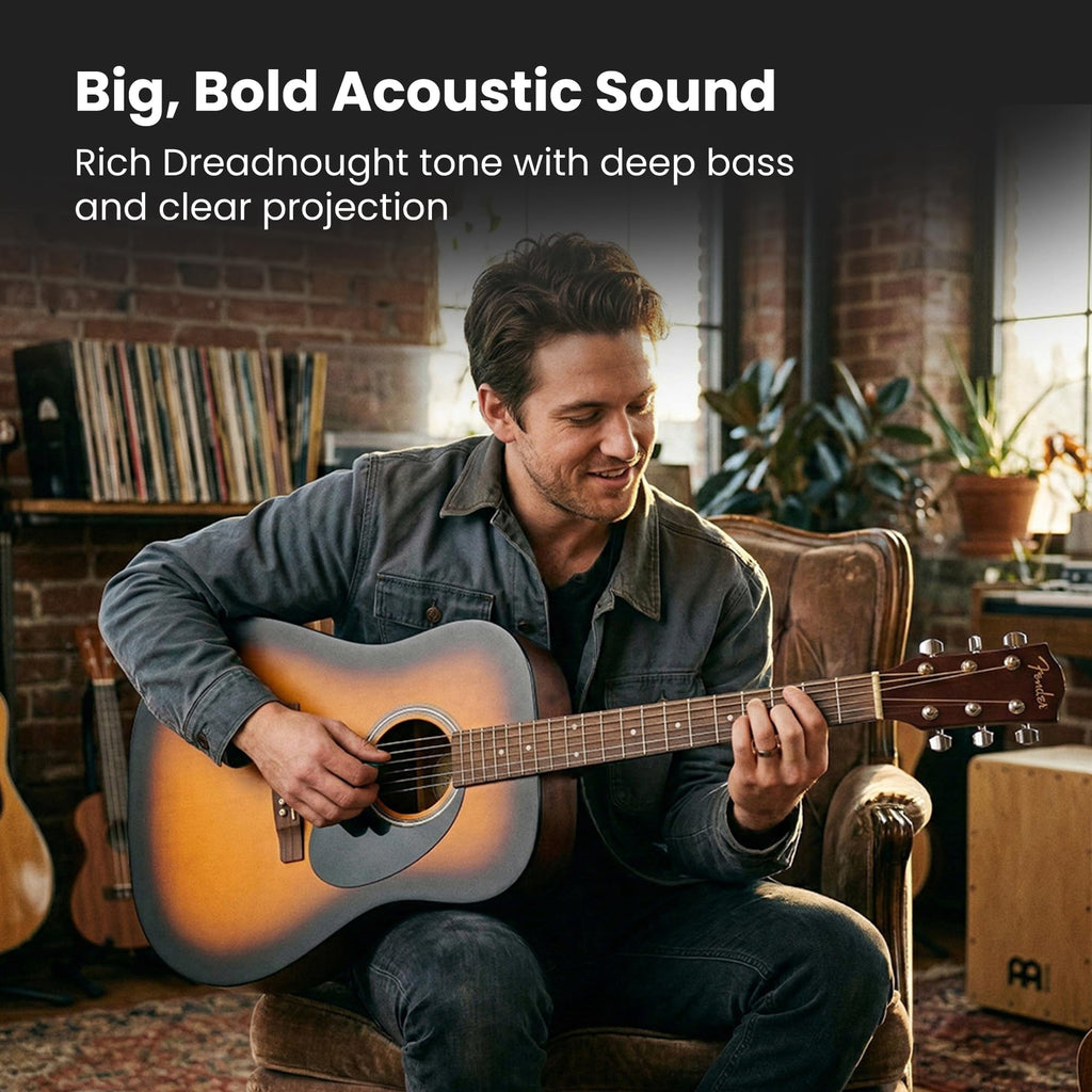Fender FA Series Dreadnought Acoustic Guitar - 2-Color Sunburst w/ Gig