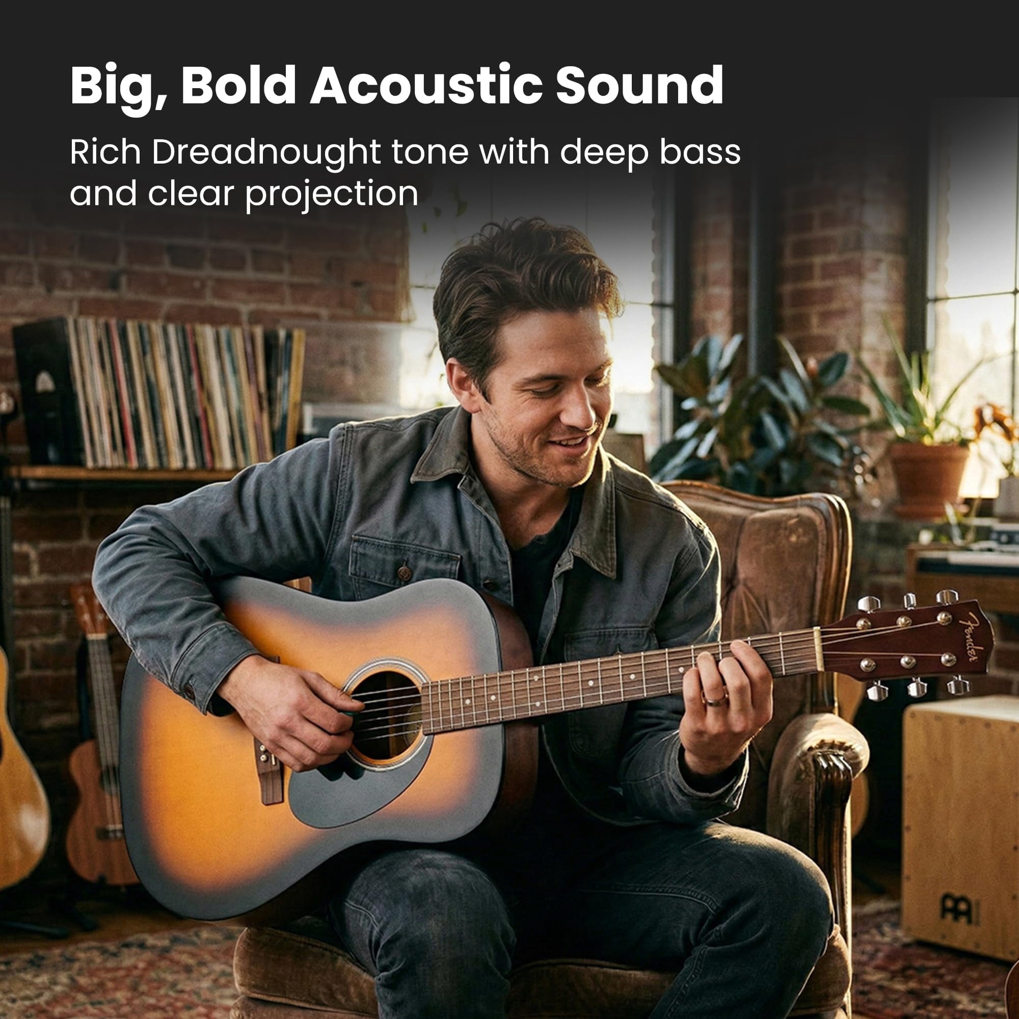 Fender FA Series Dreadnought Acoustic Guitar - 2-Color Sunburst w/ Gig