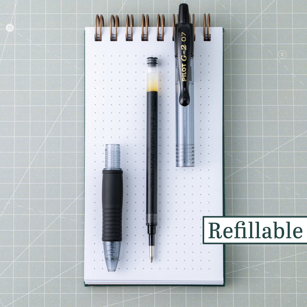 Pilot G2 Retractable Gel Ink Pens, Fine Point, 0.7mm. Black Ink, 5 Pac