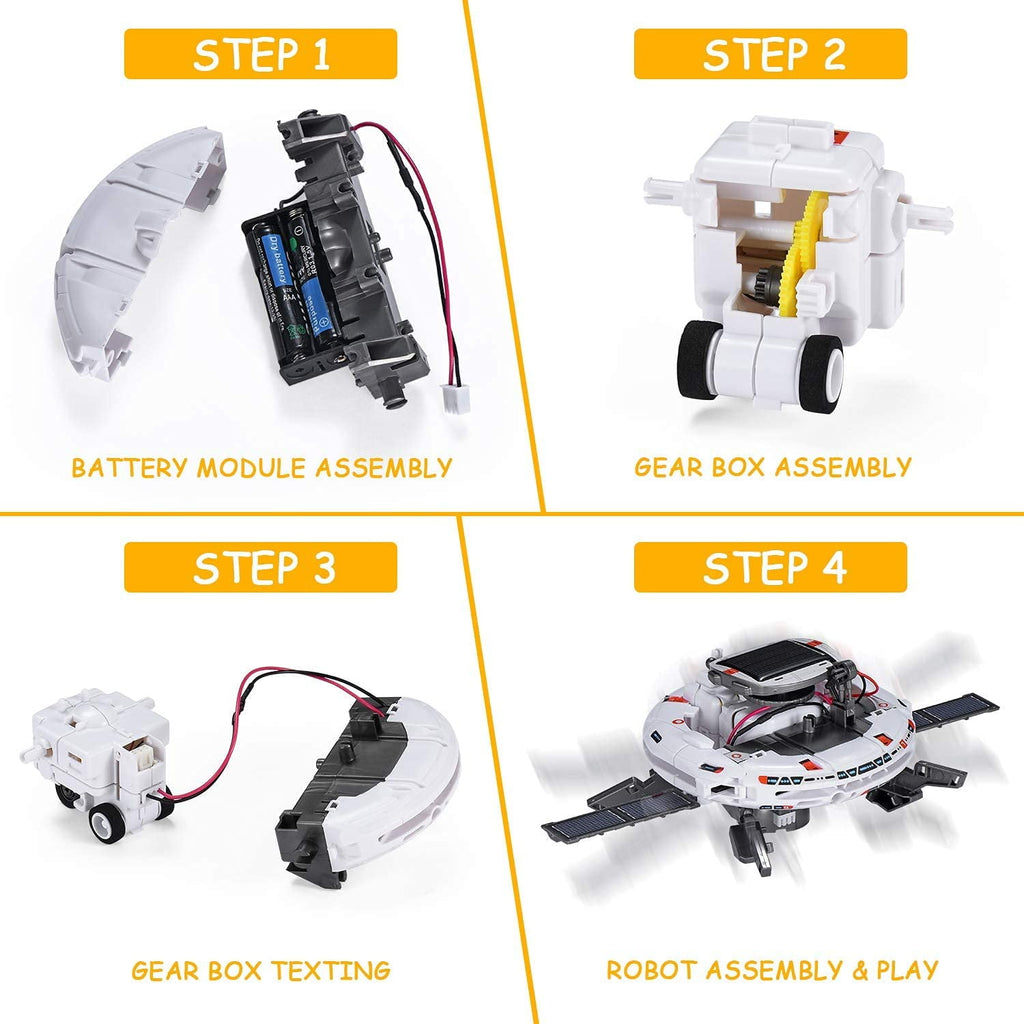 Rirool 6-in-1 Solar Robot Kit for Kids Ages 8-12, STEM Space Station,