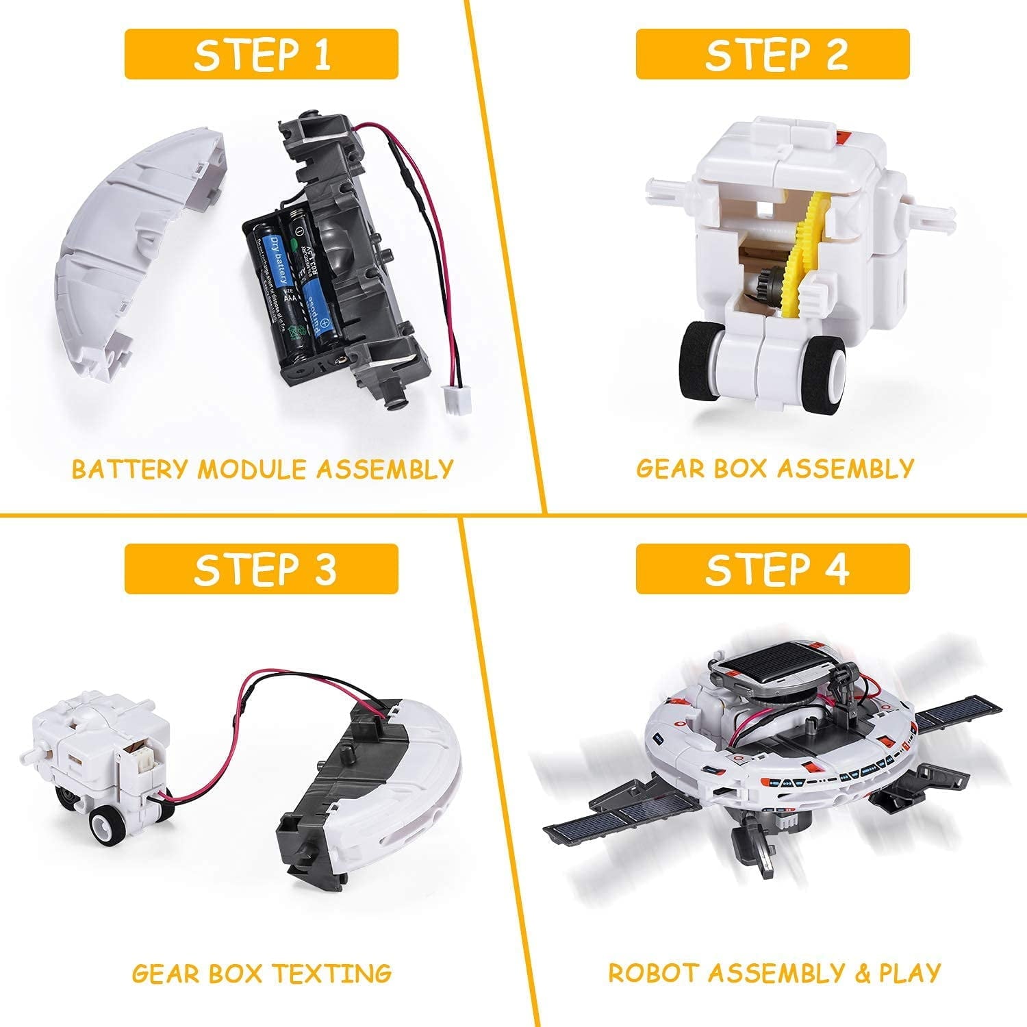 RNKR 6-in-1 Solar Robot STEM Kit for Kids, DIY Space Building Science