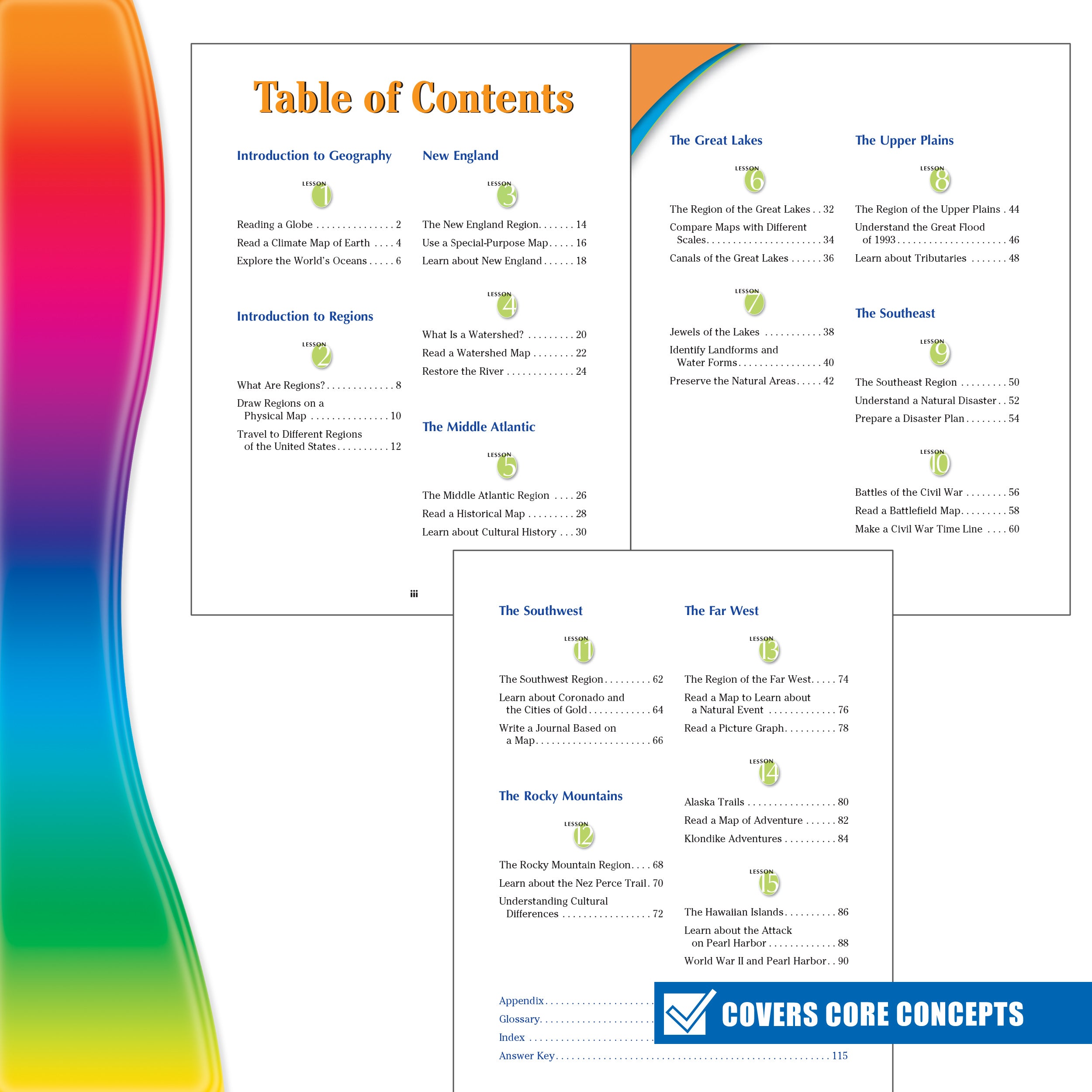 Spectrum Spectrum Geography, Grade 4: Regions of the U.S.A. Volume 94,