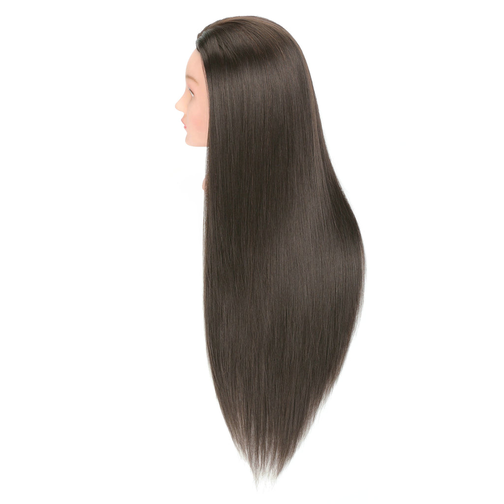 RYHAIR 30 inches Long 80% Human Hair Mannequin Head for Practice Braid