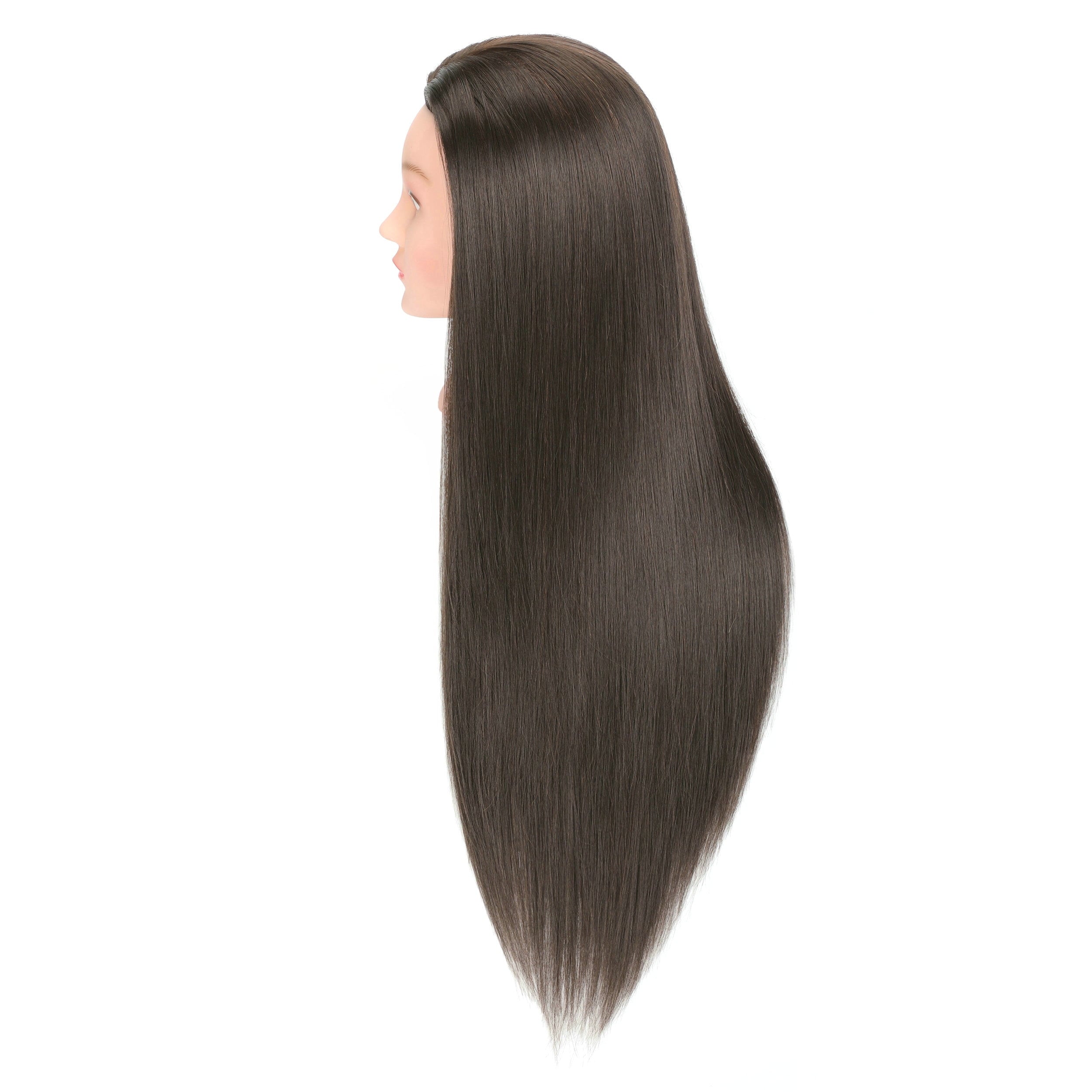 RYHAIR 30 inches Long 80% Human Hair Mannequin Head for Practice Braid