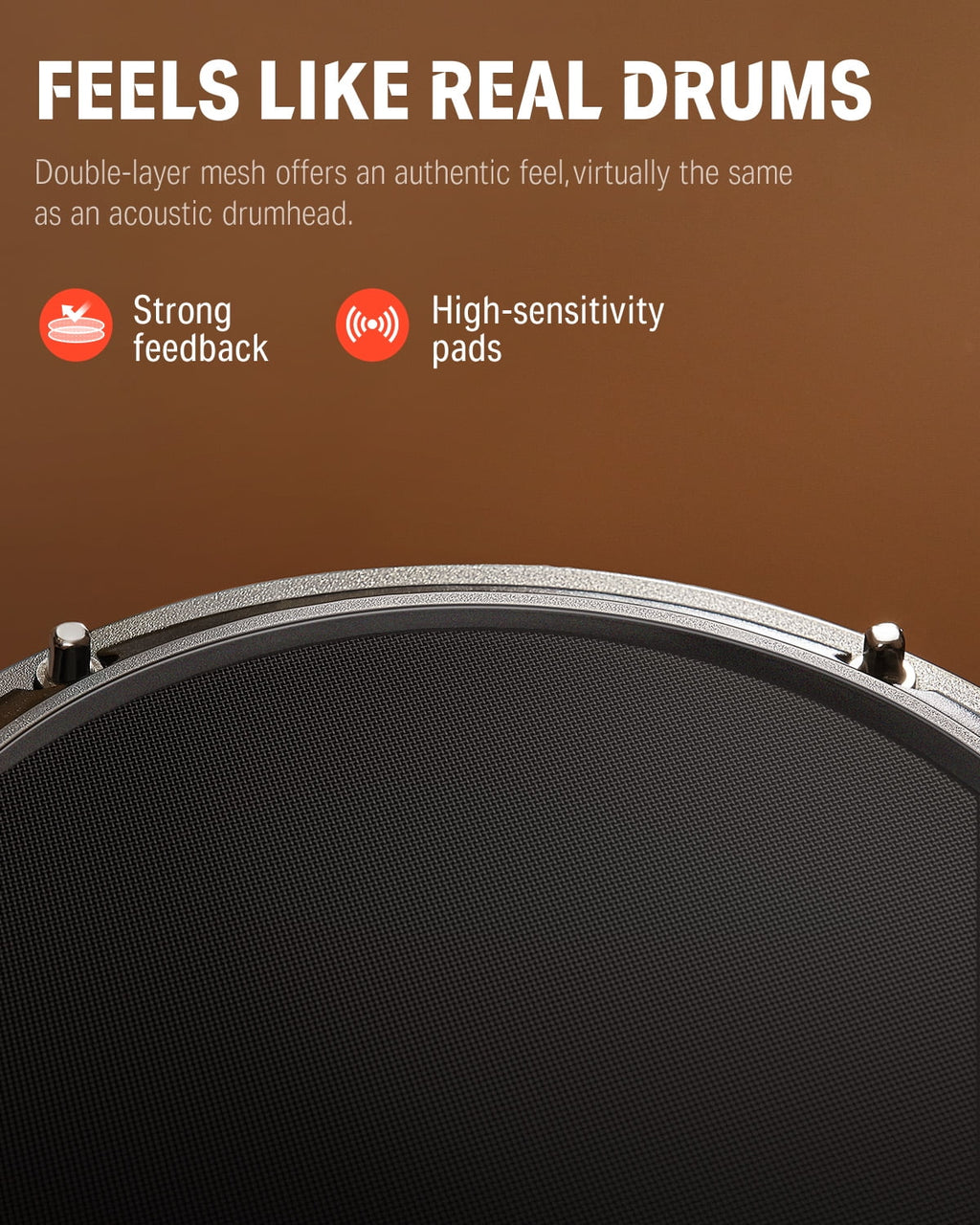 Donner Electric Drum Set for Beginner with 180+ Sounds, Quiet Mesh Kid