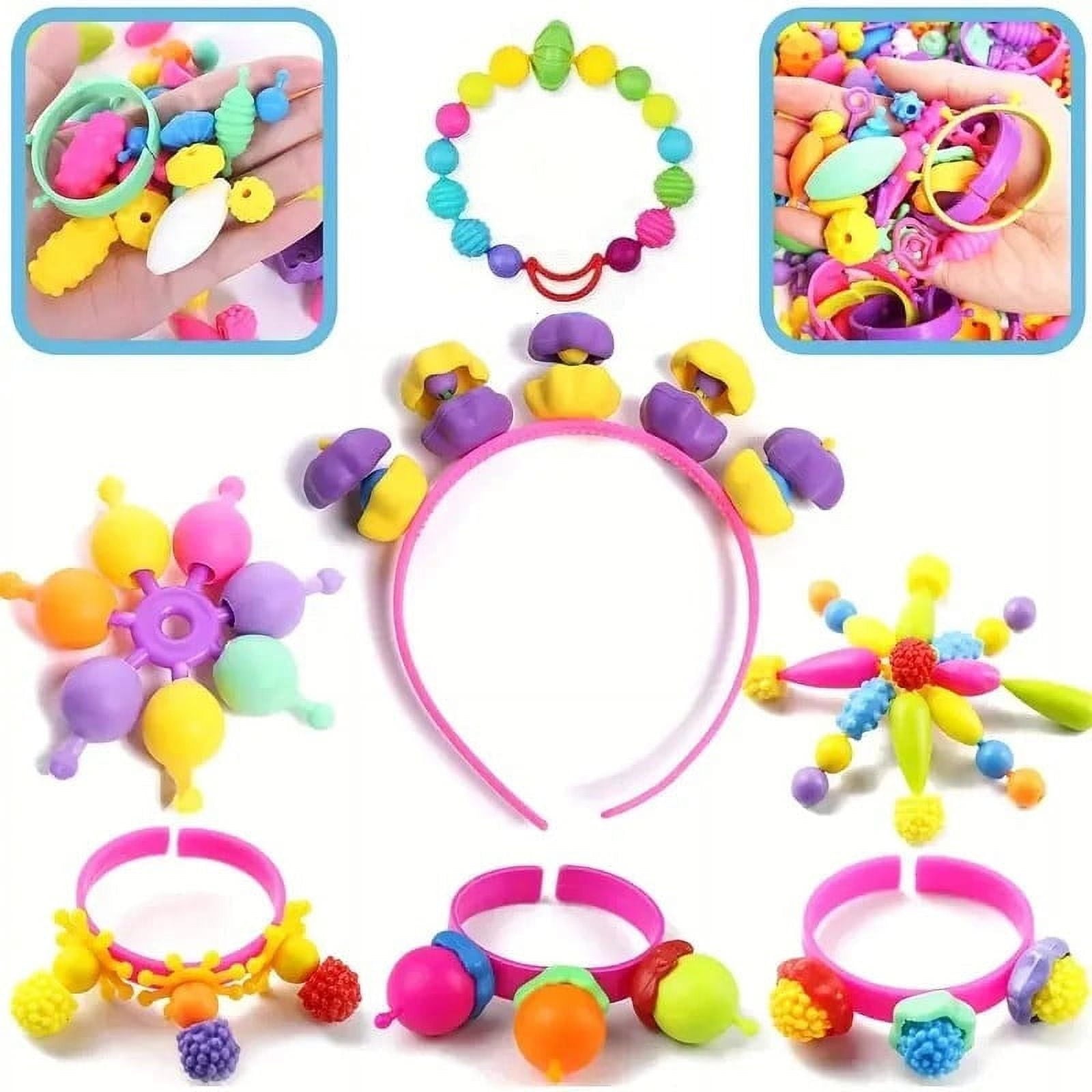 CxhicLuv Beads for Kids' Jewelry Making, Snap Beads Set for Necklaces,