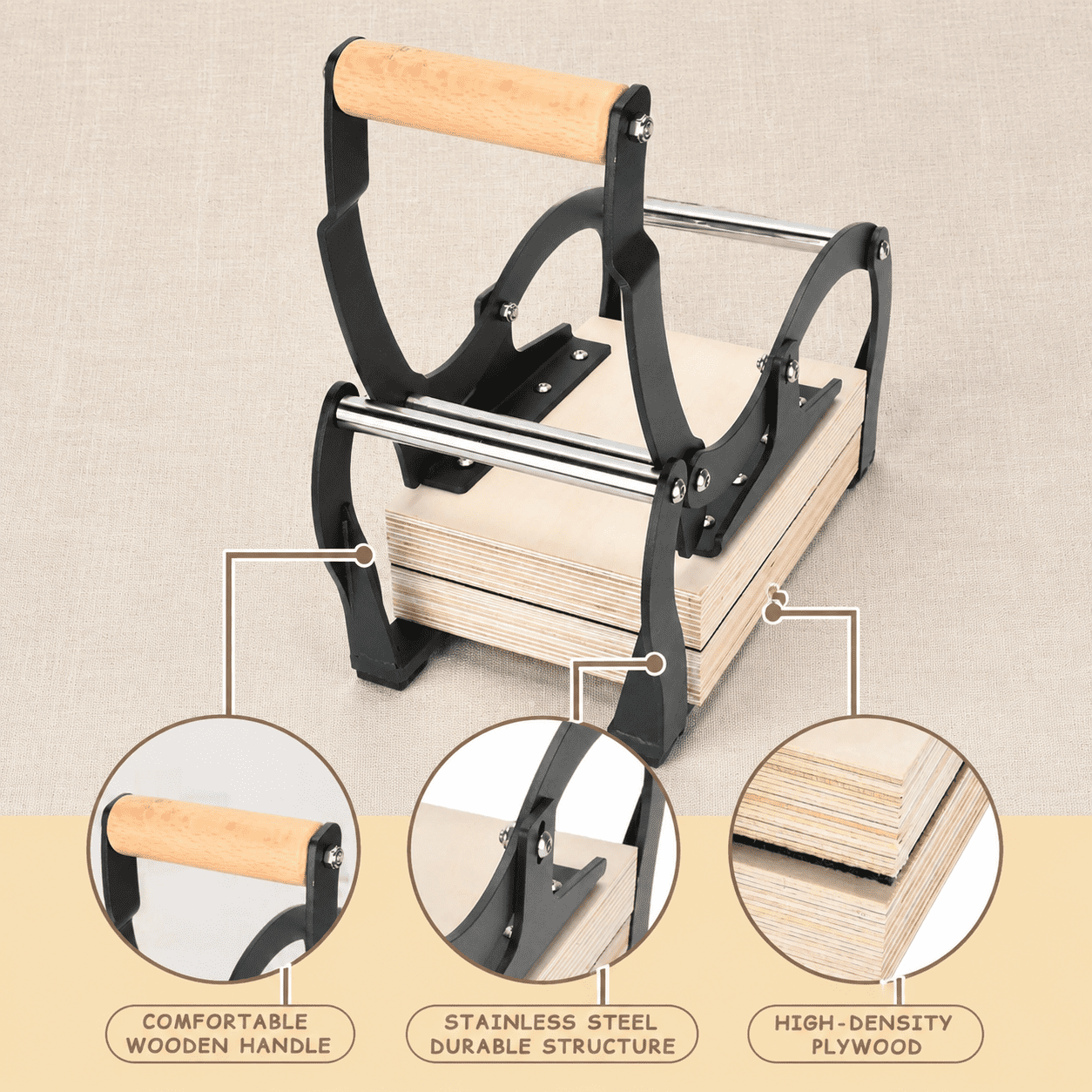A5 Manual Linocut Printing Press, Adjustable Thickness Hand Lever Mach