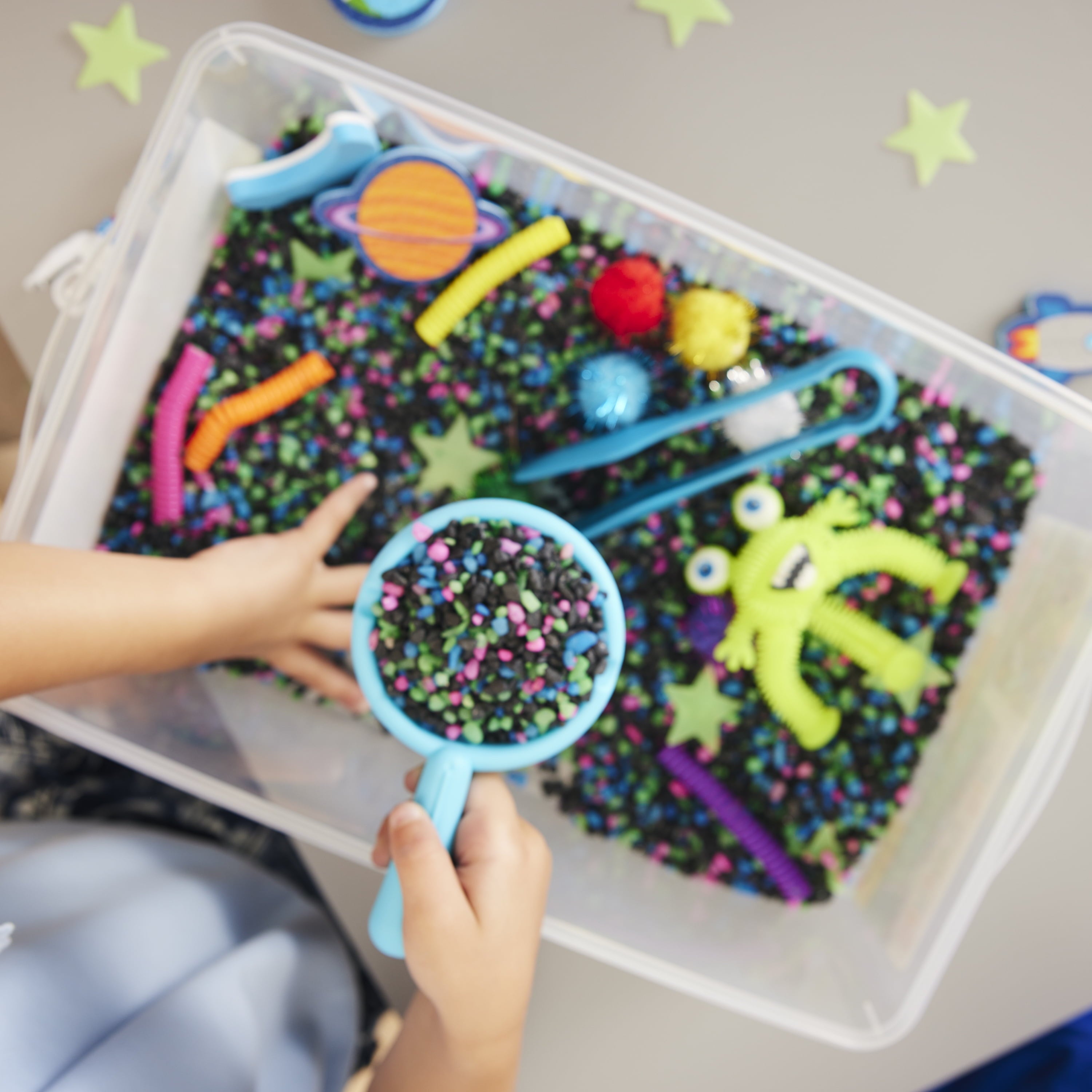 Sensory Bin - Outer Space Toys