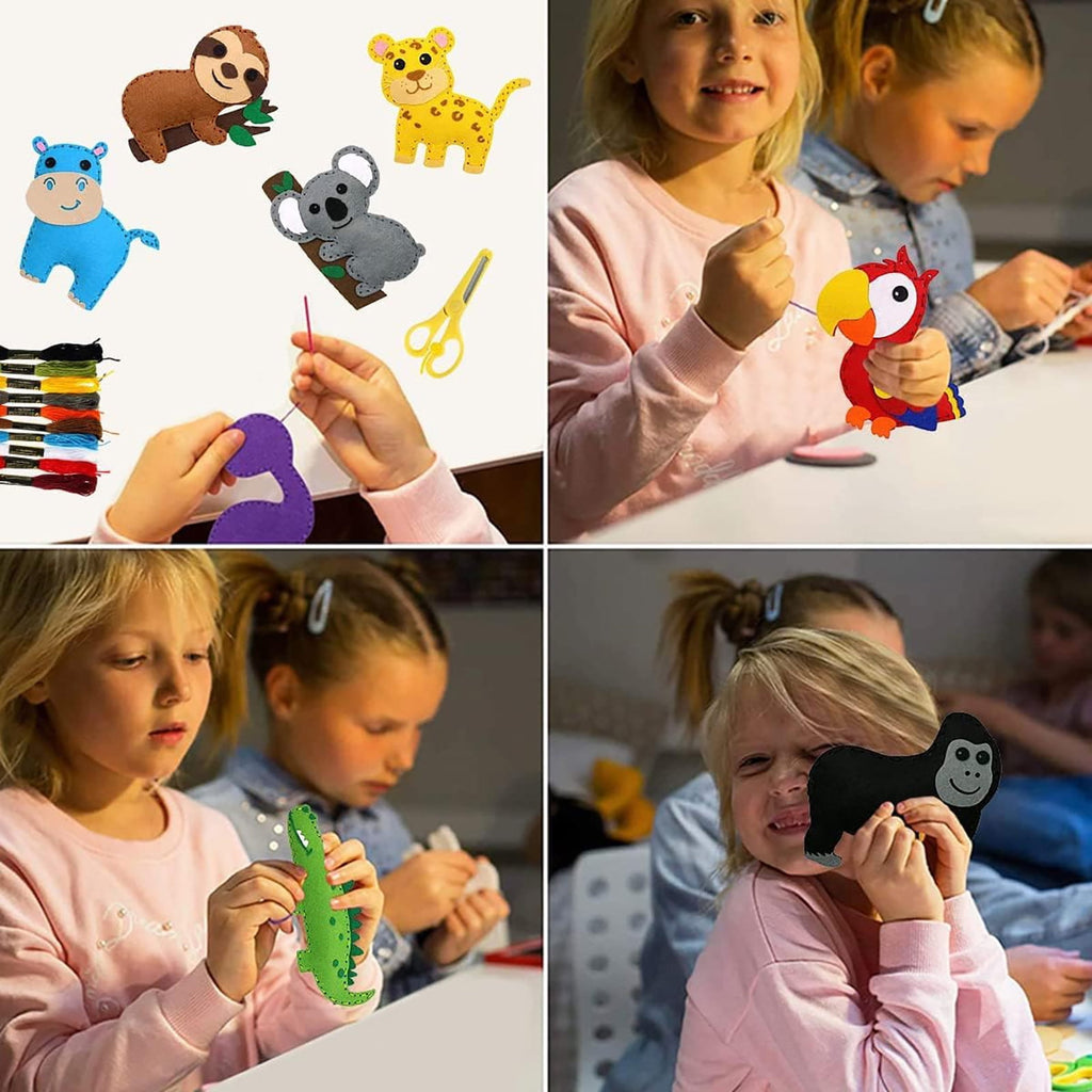 Arts Crafts DIY Toys Sewn Animal Craft Kit for Kids Educational Sewing