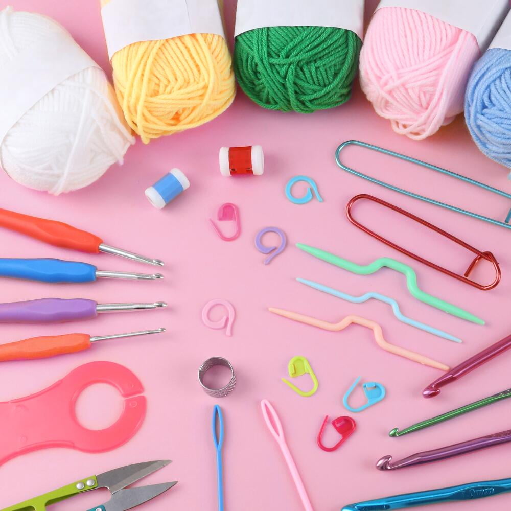 FGY 107 PCS Crochet Kit for Beginners Includes Crochet Hooks, Yarn and